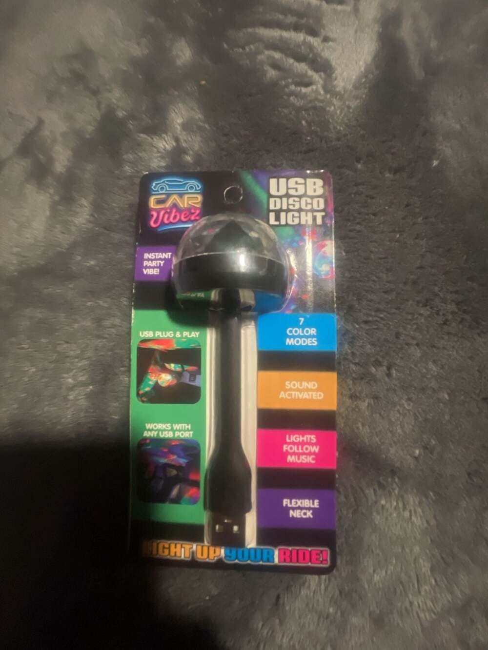 Car Vibez USB Disco Light 7 Color Modes Sound Activated